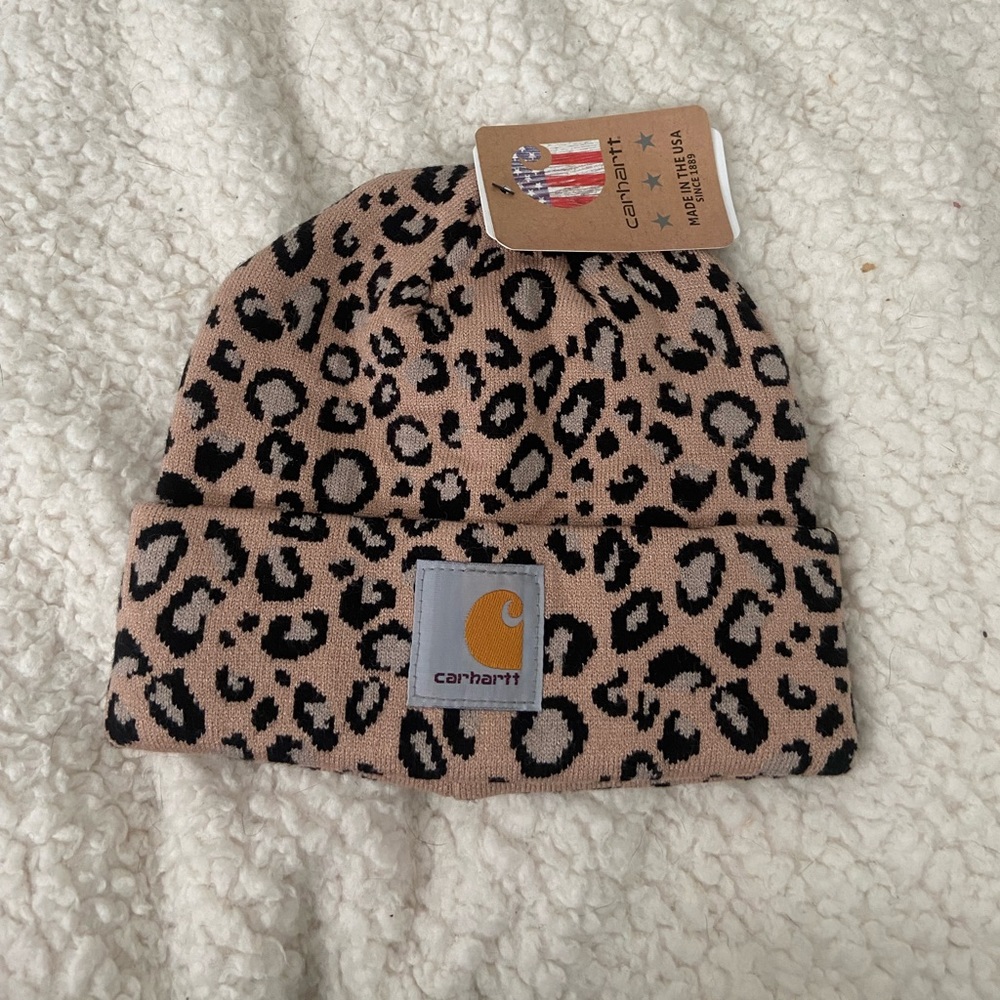 leopard cathartt beanie